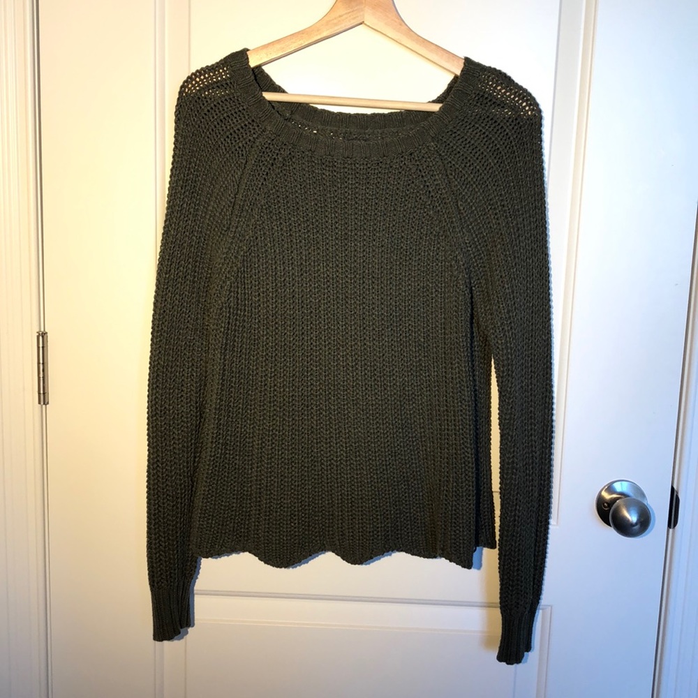 long sleeve olive sweater